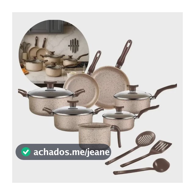 Conjunto Panelas Antiaderente 10 Peças Tampas Vidro Coffe Coffe Capuccino