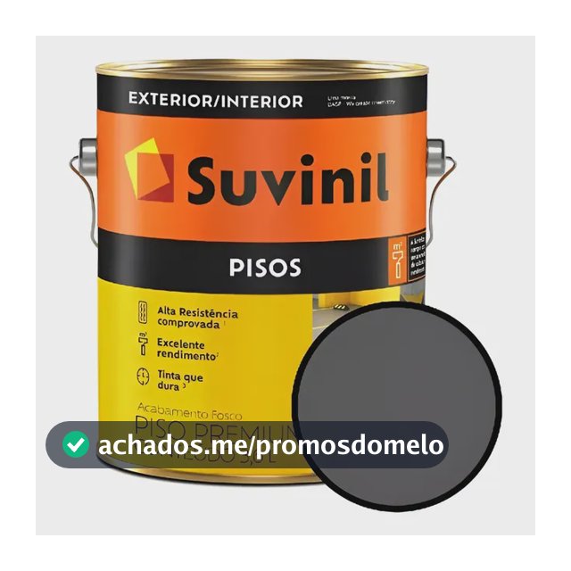 Tinta Acrílica Suvinil Premium Para Piso 3,6l Cores Basicas Cinza-escuro Fosco