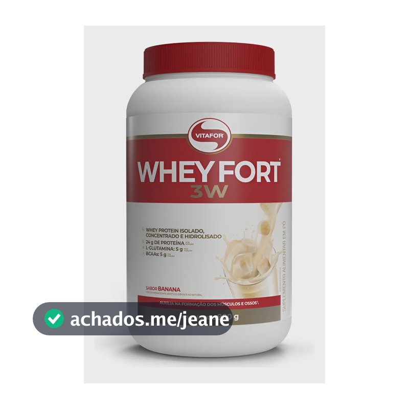 Whey Fort 3w Banana 900g Vitafor Banana