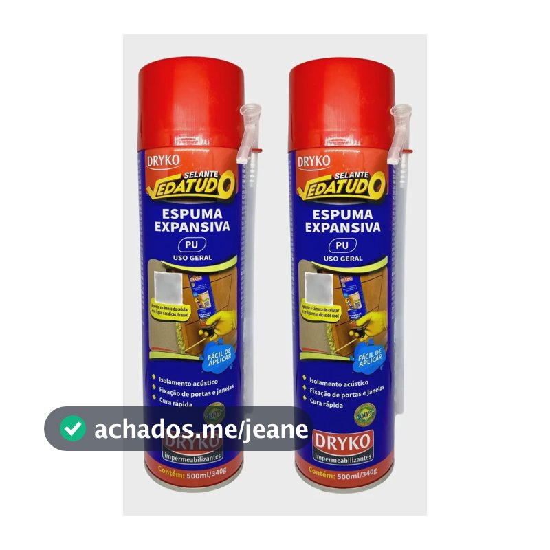 2 Espuma Expansiva Pu 500ml Isolamento Acústico Porta Janela