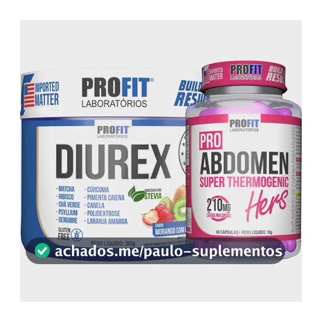 Kit Diurético Diurex 200g + Termogênico Pro Abdomen Hers Frutas Vermelhas