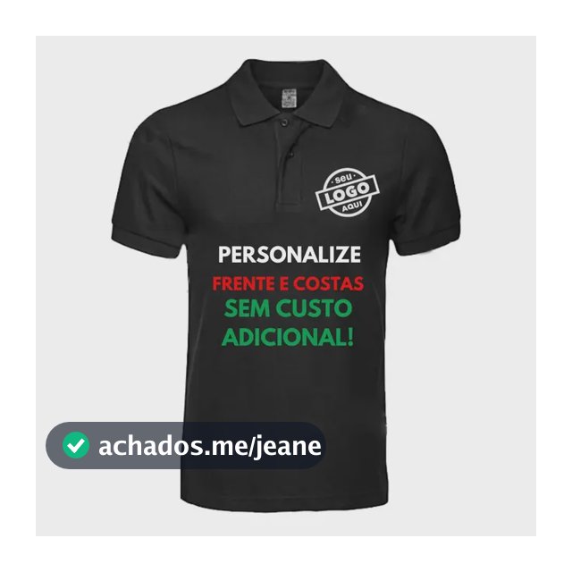 Camisa Polo Unissex Personalizada Sua Logo Uniforme Empresa