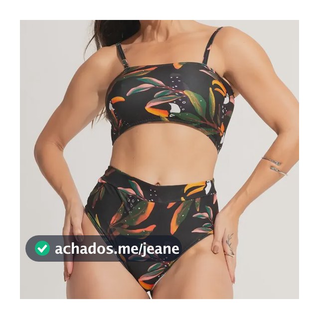 Biquini Top Faixa Hot Pants Cintura Alta Cropped Asa Delta