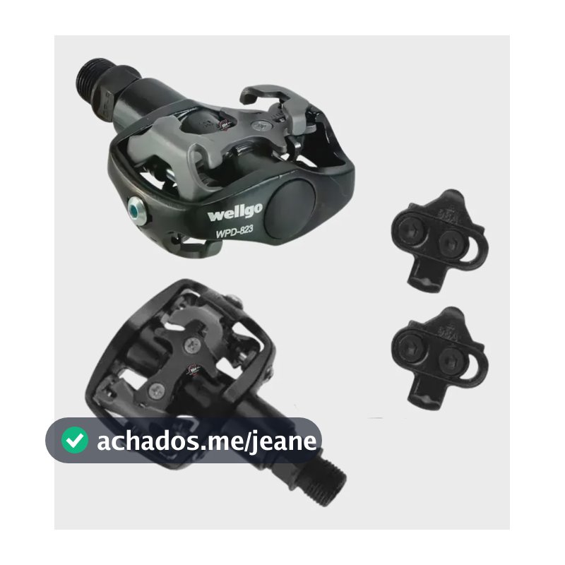 Pedal Clip Wellgo Mtb Wpd-823 Preto 9/16 Com Tacos