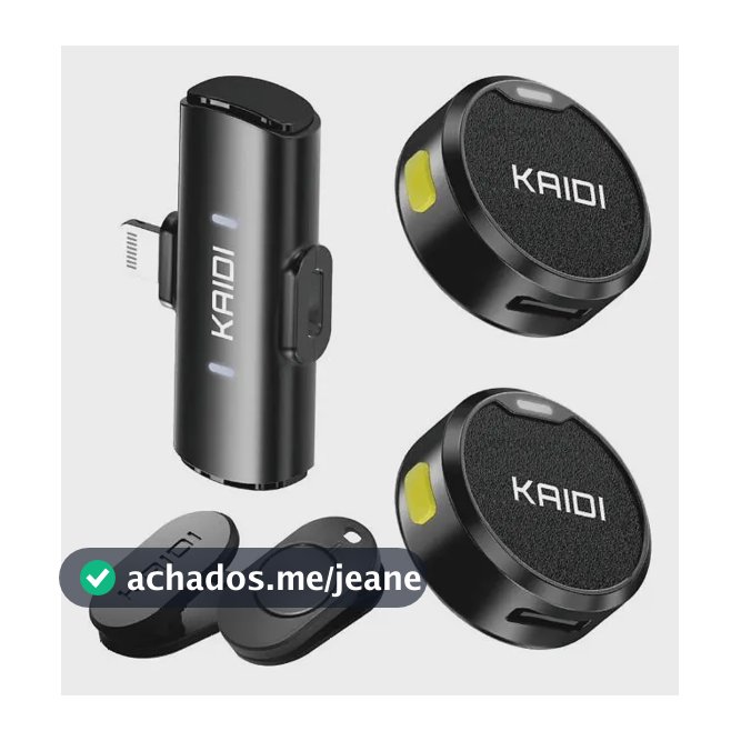 Microfone Sem Fio Lapela KAIDI KMF4-A Imã Duplo Anti Ruído para Iphone 11 12 13 14