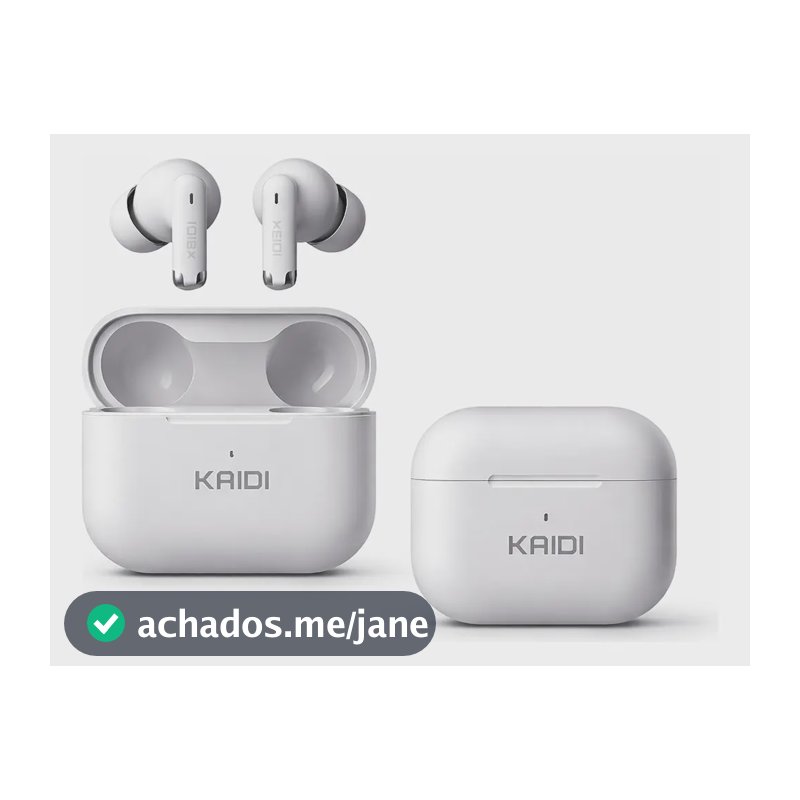 Fone Bluetooth 5.4 Sem Fio Tws Kaidi Kd780 Graves Potentes Branco