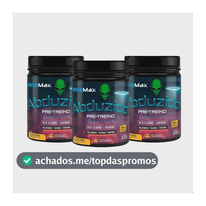 Kit 3x Pre Treino Abduzido 300g - Nitromax Sabor Red Berrier