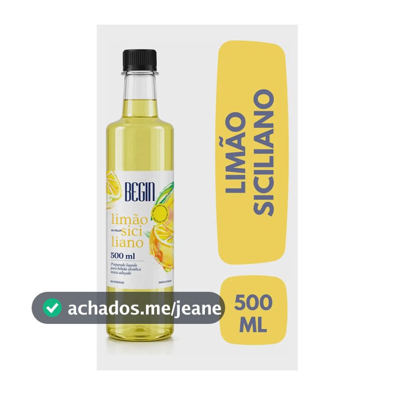 Xarope Limão Siciliano 500ml Begin - Soda Italiana E Drinks