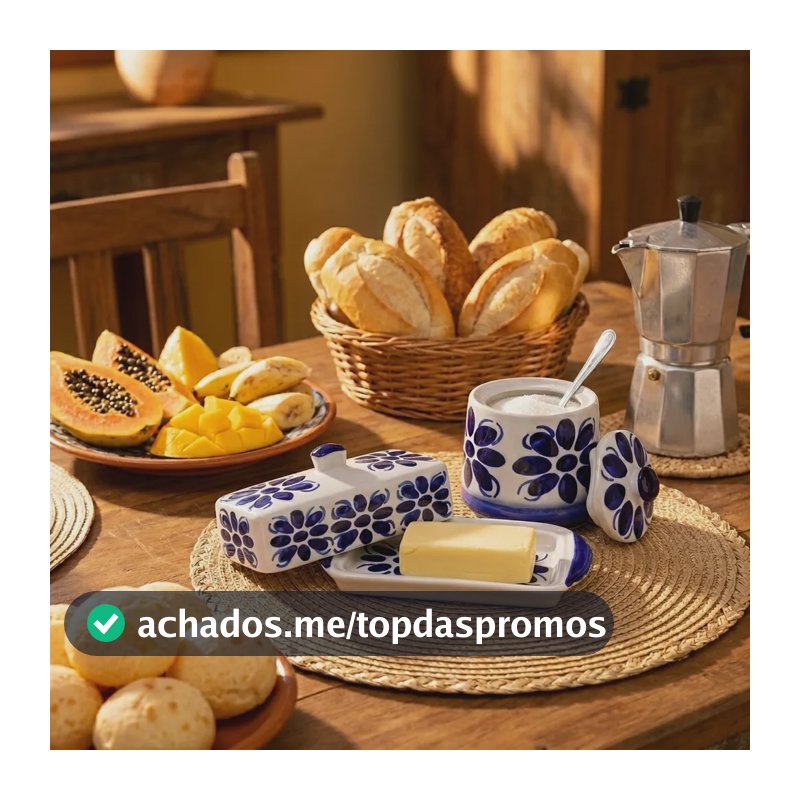 Kit Açucareiro E Mantegueira Em Porcelana Monte Sião Azul
