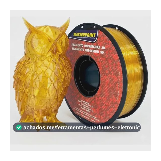 Filamento De Impressora 3d Petg 1,75mm 1kg Preto Masterprint Cor Amarelo Translúcido