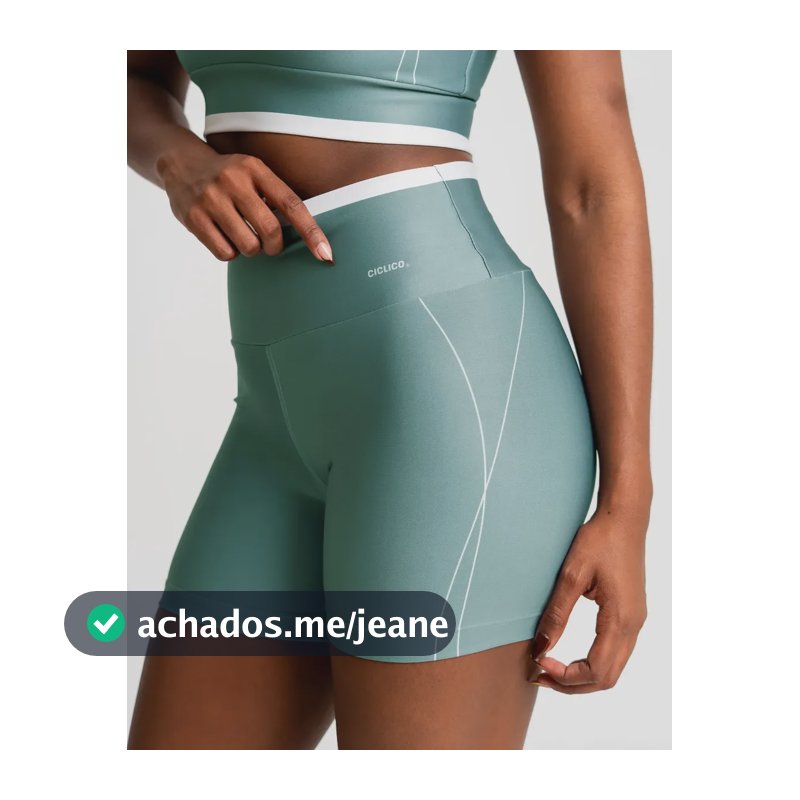 Shorts Feminino Academia Cós Alto Zero Transparência Fitness Verde Liso P
