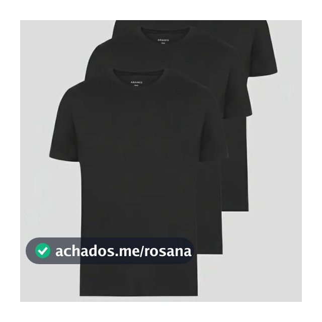 Kit 3  Camiseta Aramis Manga Curta New Basic Preto