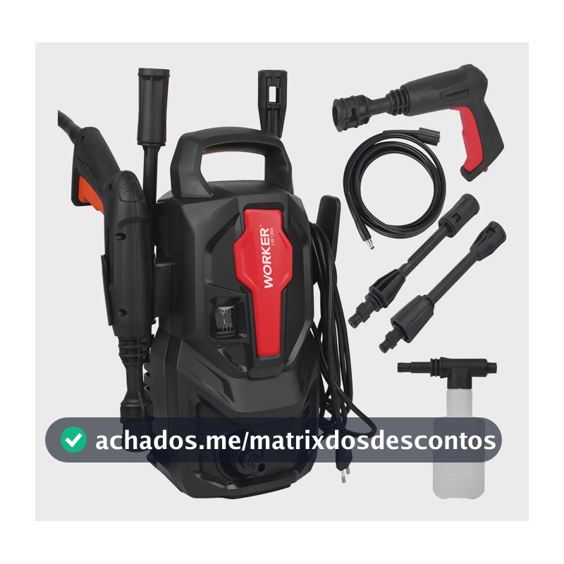 Lavadora De Alta Pressão Potente 1305lbs Kit Shampoo Worker