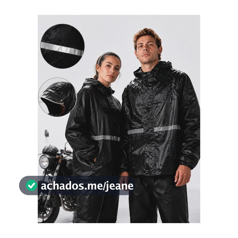 Capa Moto Pvc Resist Impermeável Refletivo Capuz Regul Preto G
