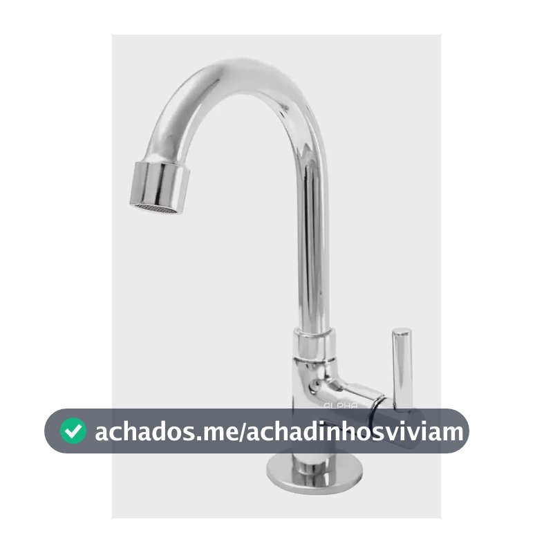 Torneira Banheiro Lavatório Pia Mesa Bancada Tubo Bica Móvel Acabamento Cromado Alpha Hidrometais 1195 C-72