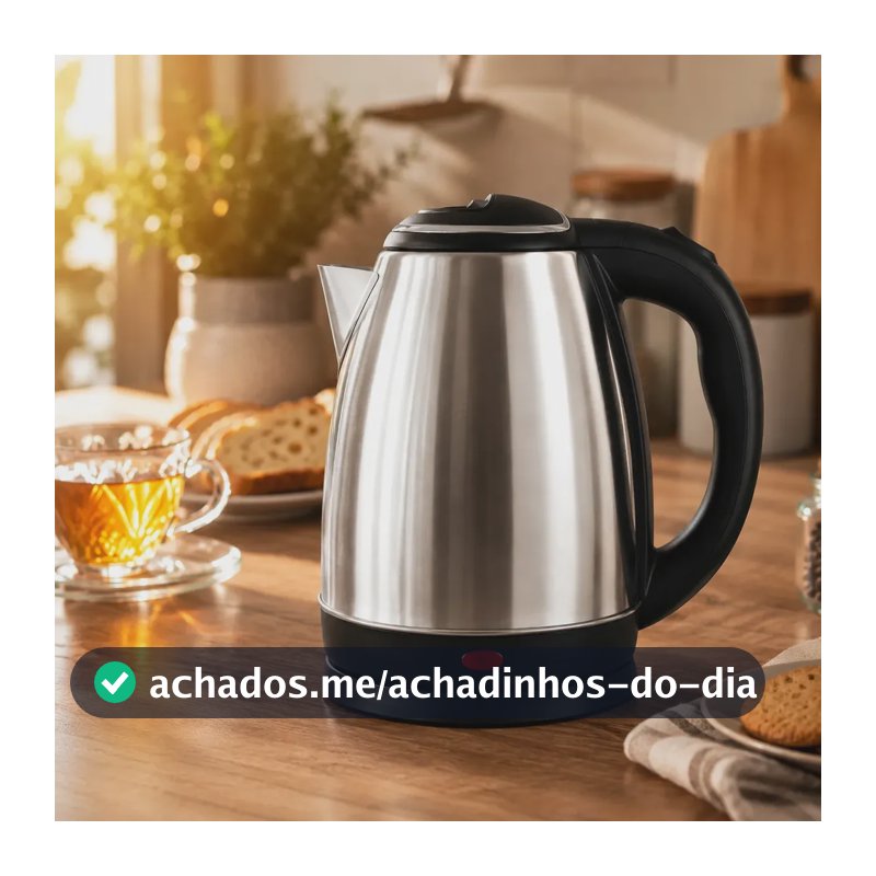 Chaleira Elétrica Inox 1,8L 1500W Aquecimento Rápido Automática
