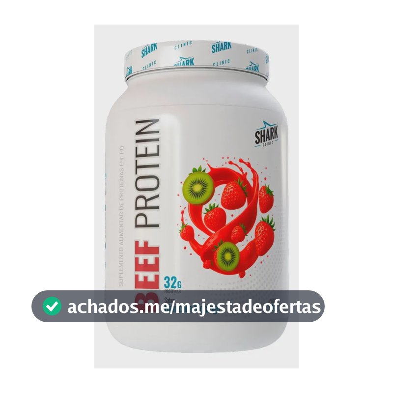 Proteína Shark Pro Beef Isolado Hidrolisado Morango Kiwi em pó x 900g