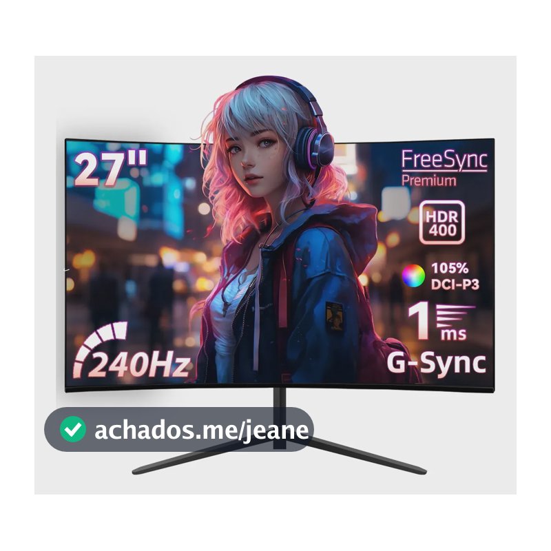 Monitor Gamer 27 Curvo 240hz Full Hd Led Hdmi 127v Preto Cor Preto 127v - 220v