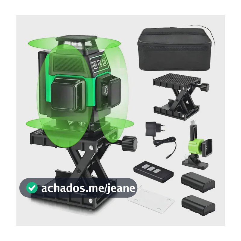 Nível Laser GM Bear PF152SP Verde 16 Linhas 4D com Autonivelamento e 2 Baterias
