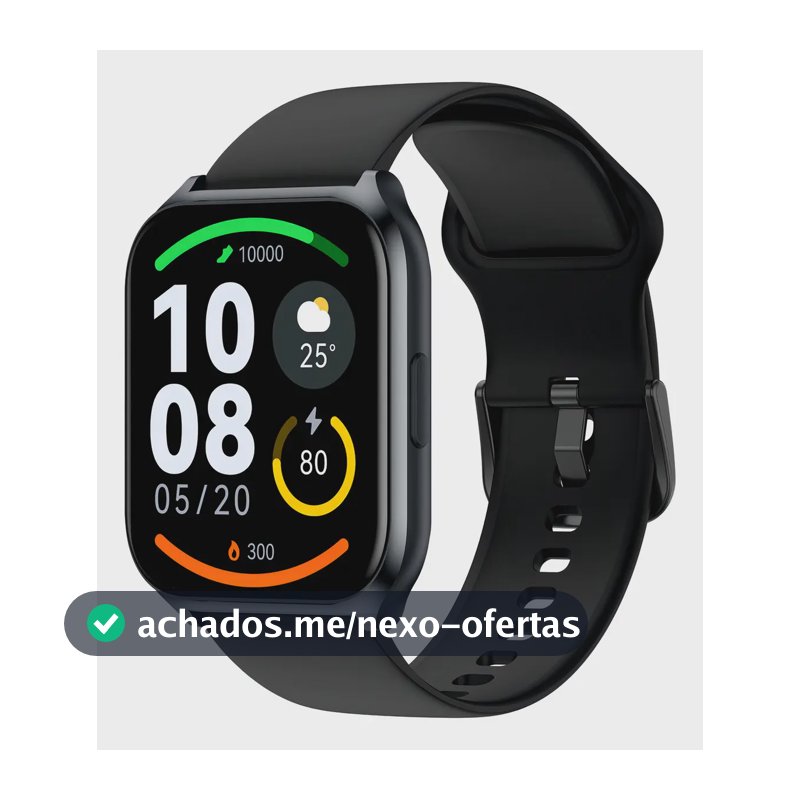 Relogio Smartwatch Haylou Watch 2 Pro Amoled Resistente À Água Caixa Preto Pulseira Preto