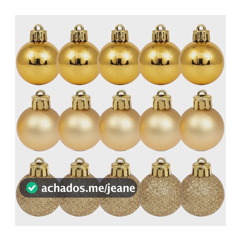 Kit 15 Bolas Bolinhas De Natal 3cm Cor Dourado Pendente Natalino Luxo Para Decorar Árvore Enfeite Premium Diversas Cores