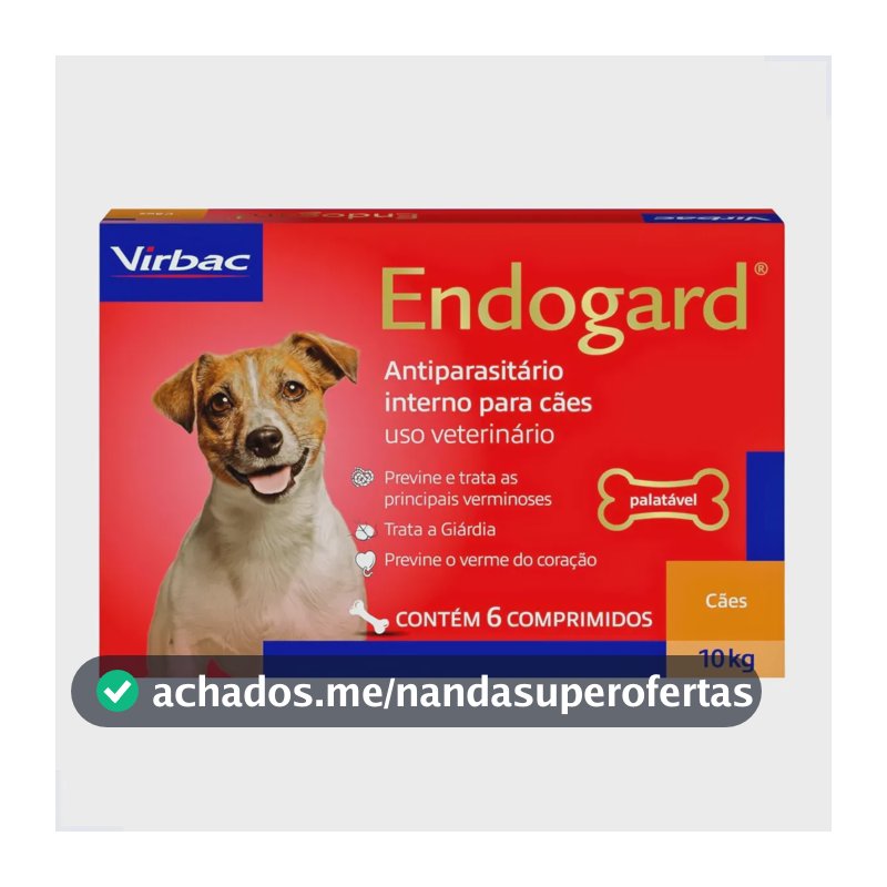 Endogard Vermífugo Cães 10 kg 6 Comprimidos Virbac