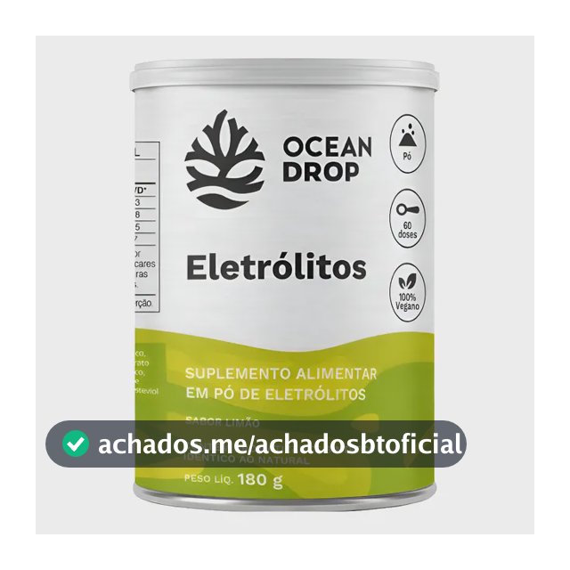Eletrólitos Ocean Drop Sódio Potássio Fósforo Magnésio Eletrolitos 180g Sabor Limão
