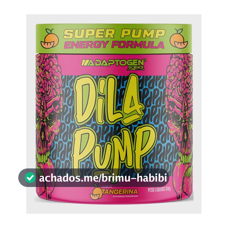 Dila Pump 318g Vasodilatado Pré Treino Adaptogen Sem Cafeína Sabor Tangerina