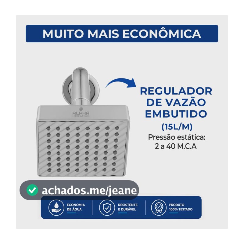 Ducha Chuveiro Quadrado Aquecedor Solar E Gás Flatt Cromado Prateado Cromado Brilhante