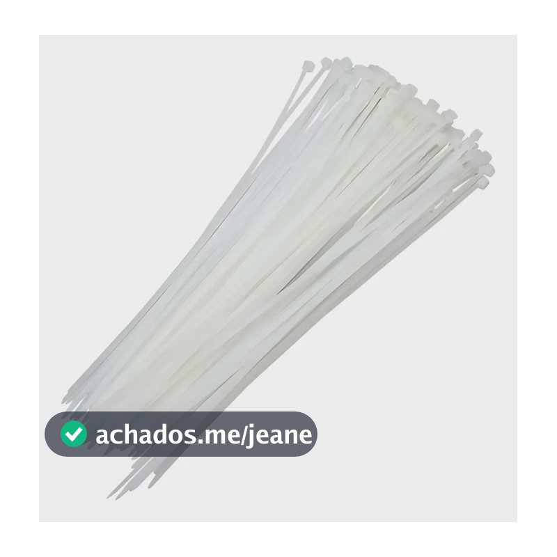 Abraçadeira De Nylon Branca 4,8x500mm Com 100 Unid. Brasfort Cor Branco