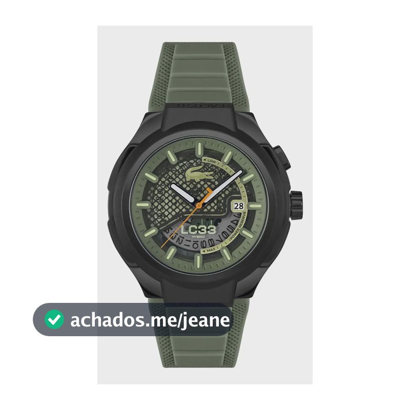 Relógio Lacoste Lc33 Hybrid Masculino Em Borracha Verde 2011 Verde Preto