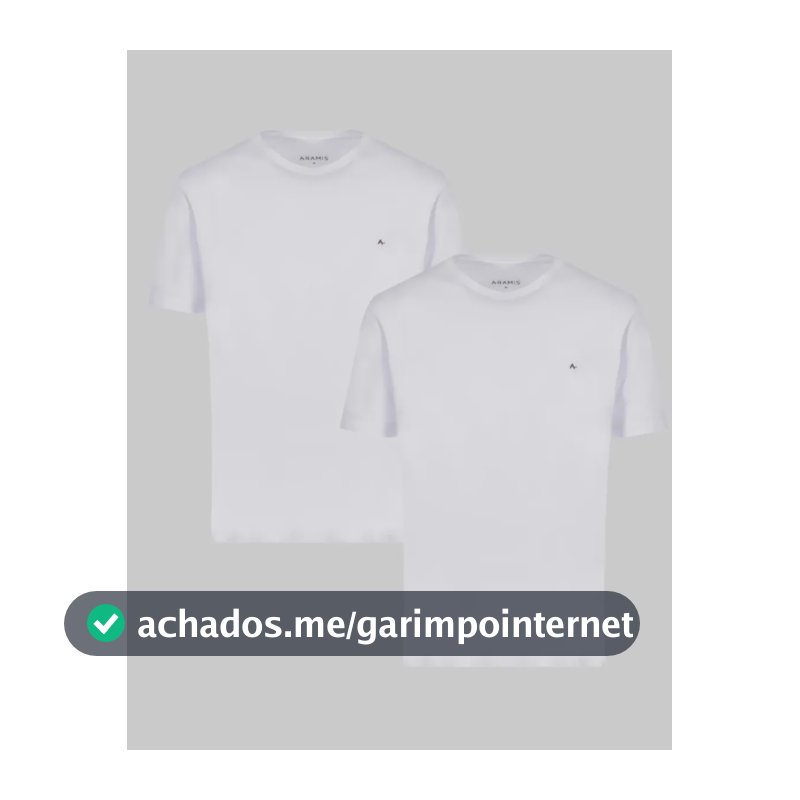 Kit Camisetas Branca Aramis 2un Algodão Masculina Branco Gg