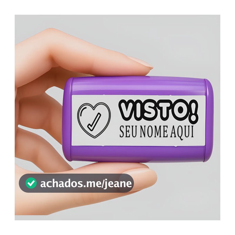 Carimbo Visto Para Professores - Personalizado Com Nome Preto