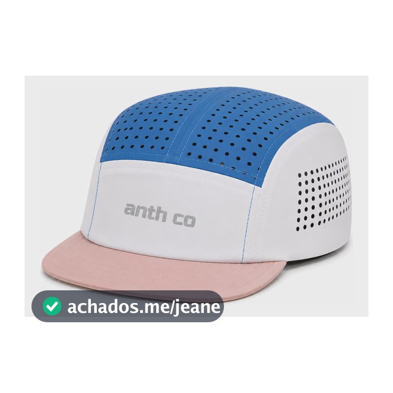 Boné Corrida Five Panel Fresh Anth Co Respirável Esportivo Branco / Azul Jeans / Rose Único Liso