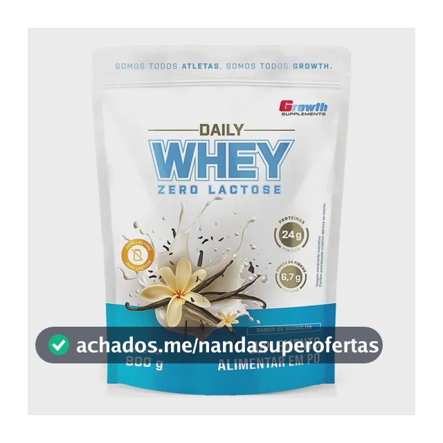 Daily Whey Protein Zero Lactose 800g Growth Supplements Baunilha
