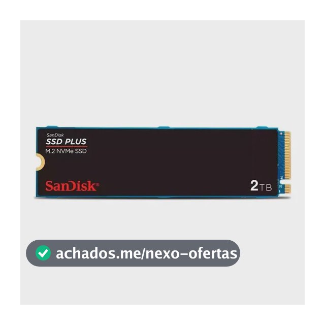 SSD M.2 2280 2TB Sandisk Plus NVMe Pcie Gen3 SDSSDA3N-2T00-G26 Velocidade até 3200MB/s
