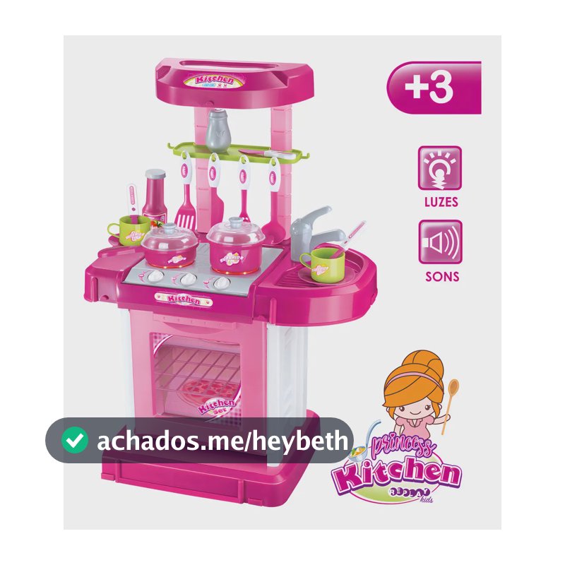 Cozinha De Brinquedo Infantil Completa Princess Replay Kids