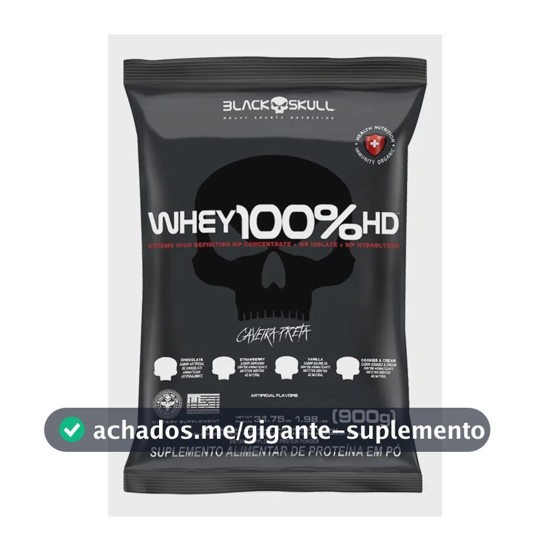 Whey Protein Concentrado Wey Black Skull 100% Puro Sabor Morango
