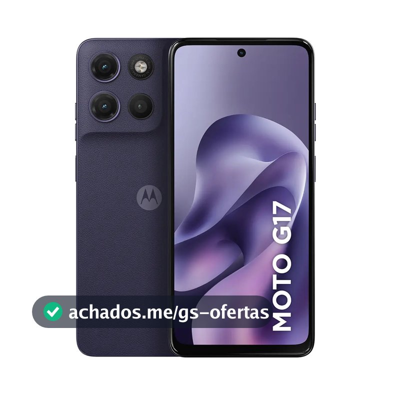 Smartphone Motorola Moto G17 4g - 128gb 4gb Ram + 8gb Ram Boost, Camera 50mp Sony Lytia 600, Tela Fhd+ 60hz, Bateria 5200 Mah - Roxo