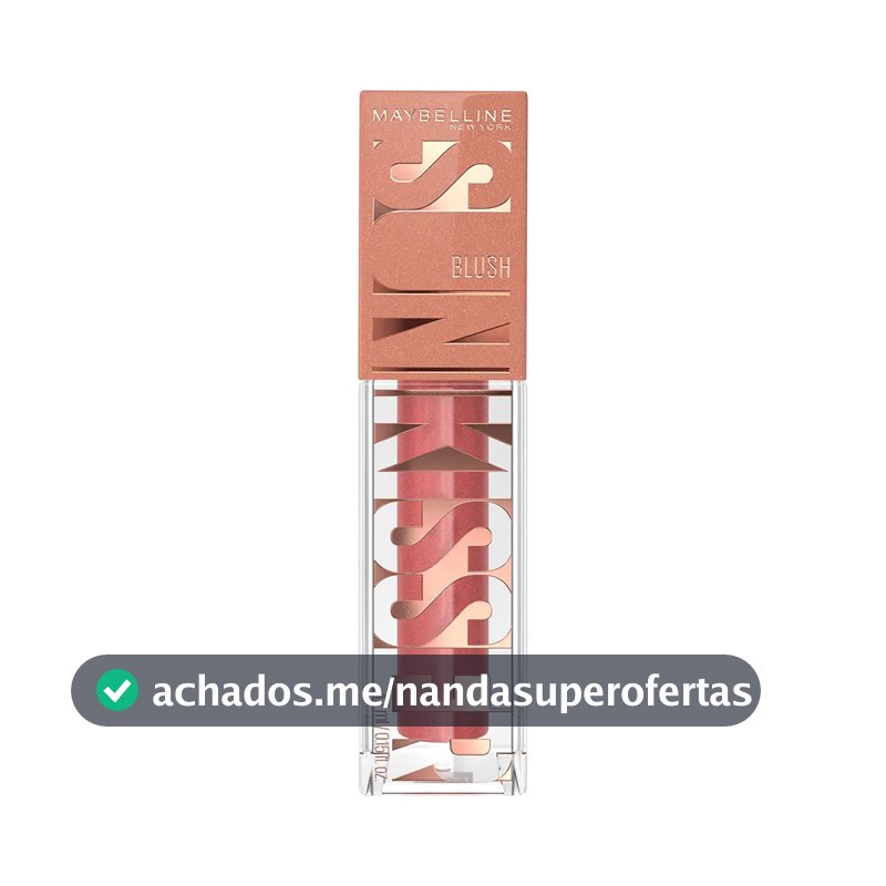 Blush Líquido Multifuncional com Vitamina E, Efeito Glow Natural, Fácil Aplicação, Longa Duração 12h, Cor City Sizzle, Sunkisser Maybelline NY, 4,7ml