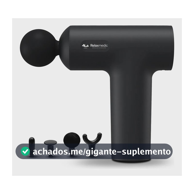 Pistola Massageadora Portátil 5 Velocidades Relaxmedic Preto