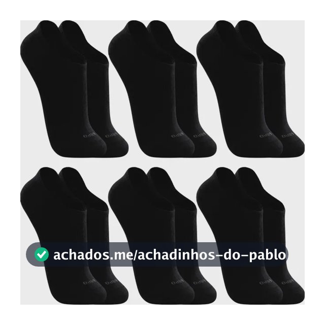 Kit 6 Pares Meias Soquete Invisível Lupo Algodão Unissex