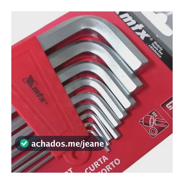 Jogo De Chave Allen Curta Acetinada Crv 2-12mm 9pcs Mtx