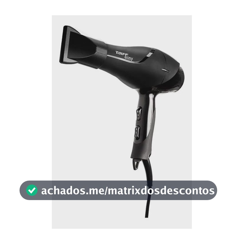 Secador De Cabelos Motor Ac Profissional Easy 1700w Taiff Preto