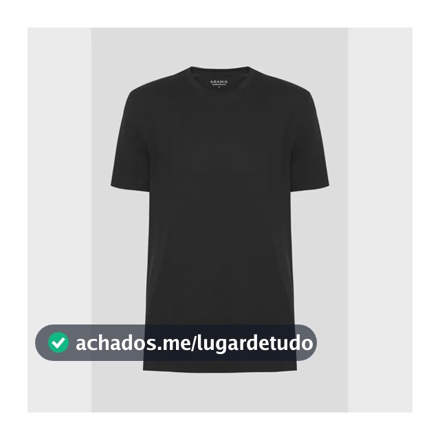 Camiseta Aramis Manga Curta Algodão Peruano Preto