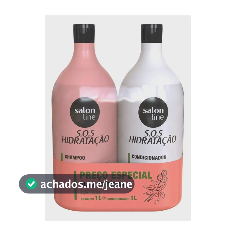 Kit Shampoo/Condicionador Sos Óleo De Rícino Salon Line 1l