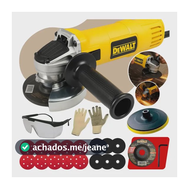 Kit Esmerilhadeira Lixadeira Angular Dewalt Disco Inox 800w Cor Amarelo Frequência 50 Hz/60 Hz