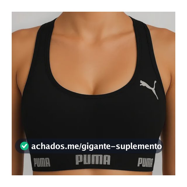 Top Puma Academia Fitness Original Nadador Alta Sustentação Preto Eg