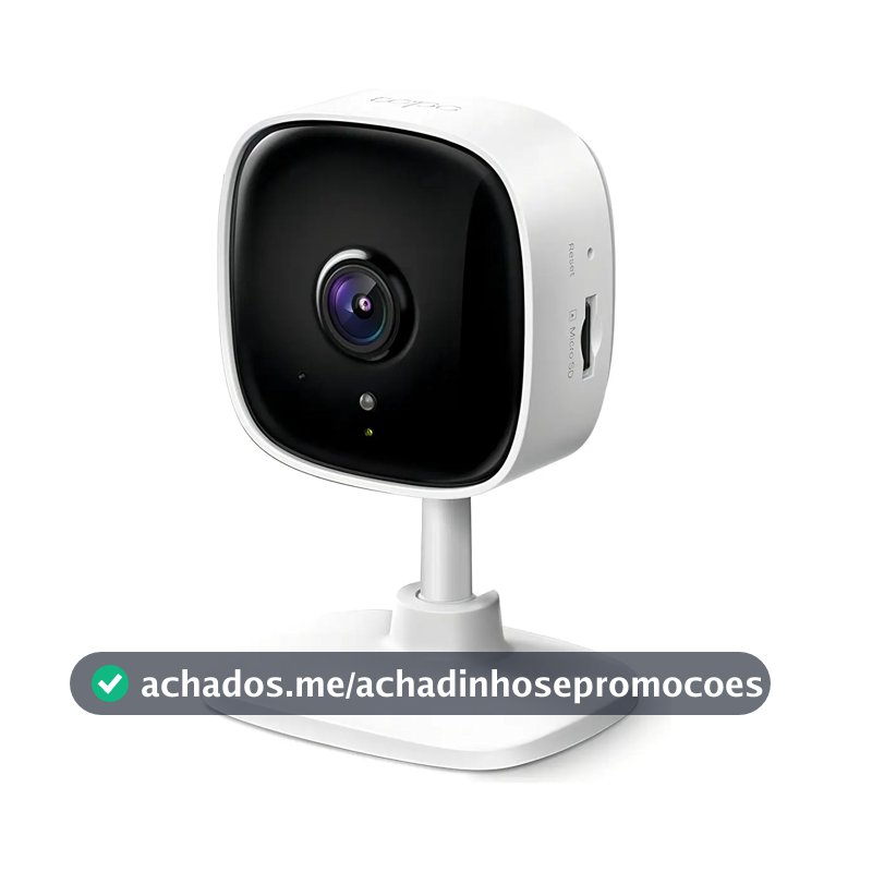 TP-Link Tapo C100 Câmera de Segurança Wi-Fi Interna Full HD 1080p, Visão Noturna até 9 m, Detecção de Movimento, Áudio Bidirecional, Alarme, ONVIF, Alexa e MicroSD até 512 GB