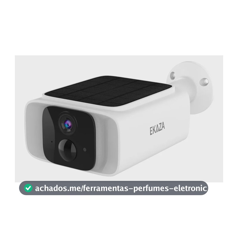 Câmera De Segurança Inteligente Solar Wifi Ekaza 3mp 2k Ip65 Visão Noturna Áudio Bidirecional App Branco